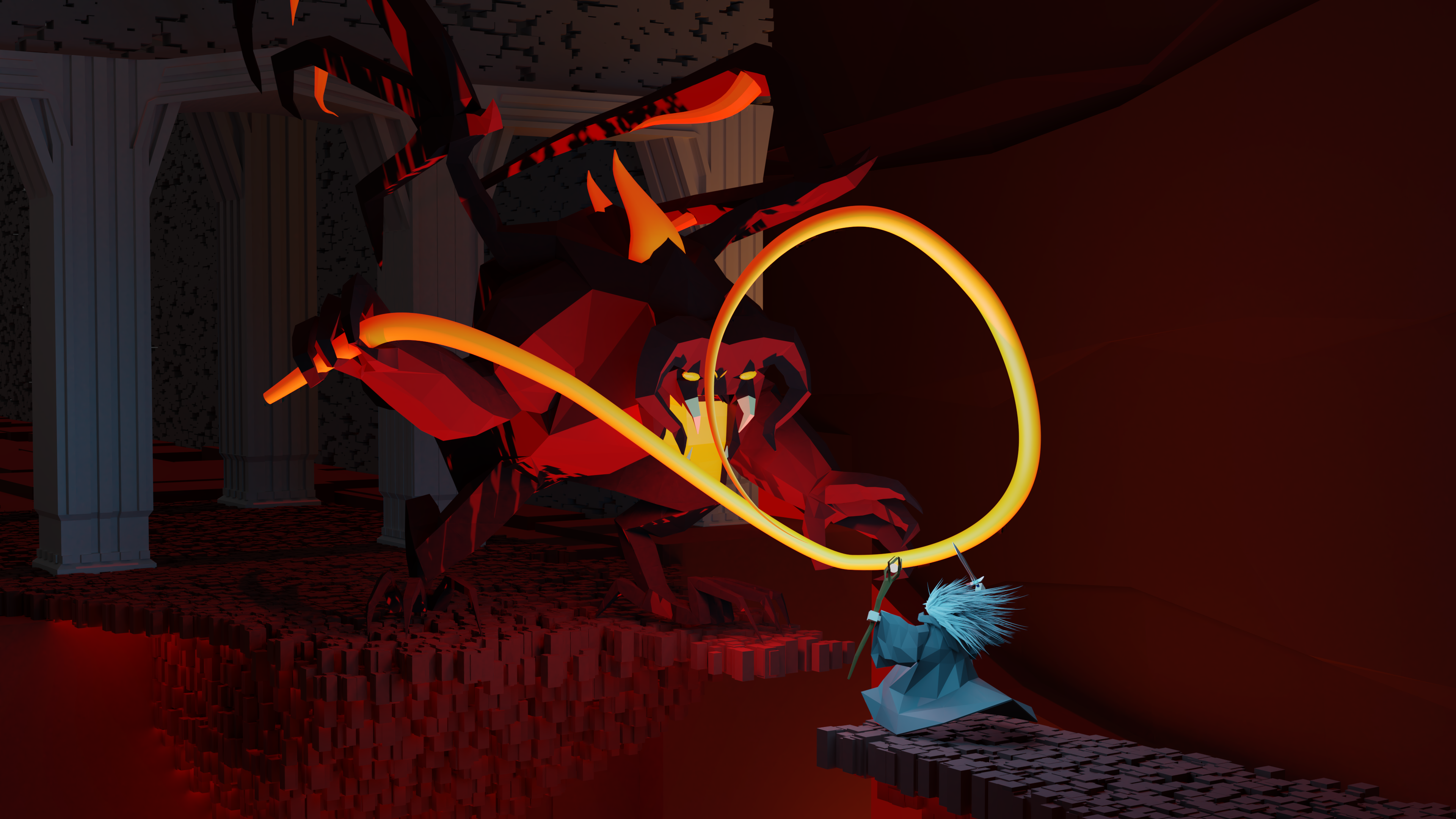 Balrog low poly with armature preview image 1